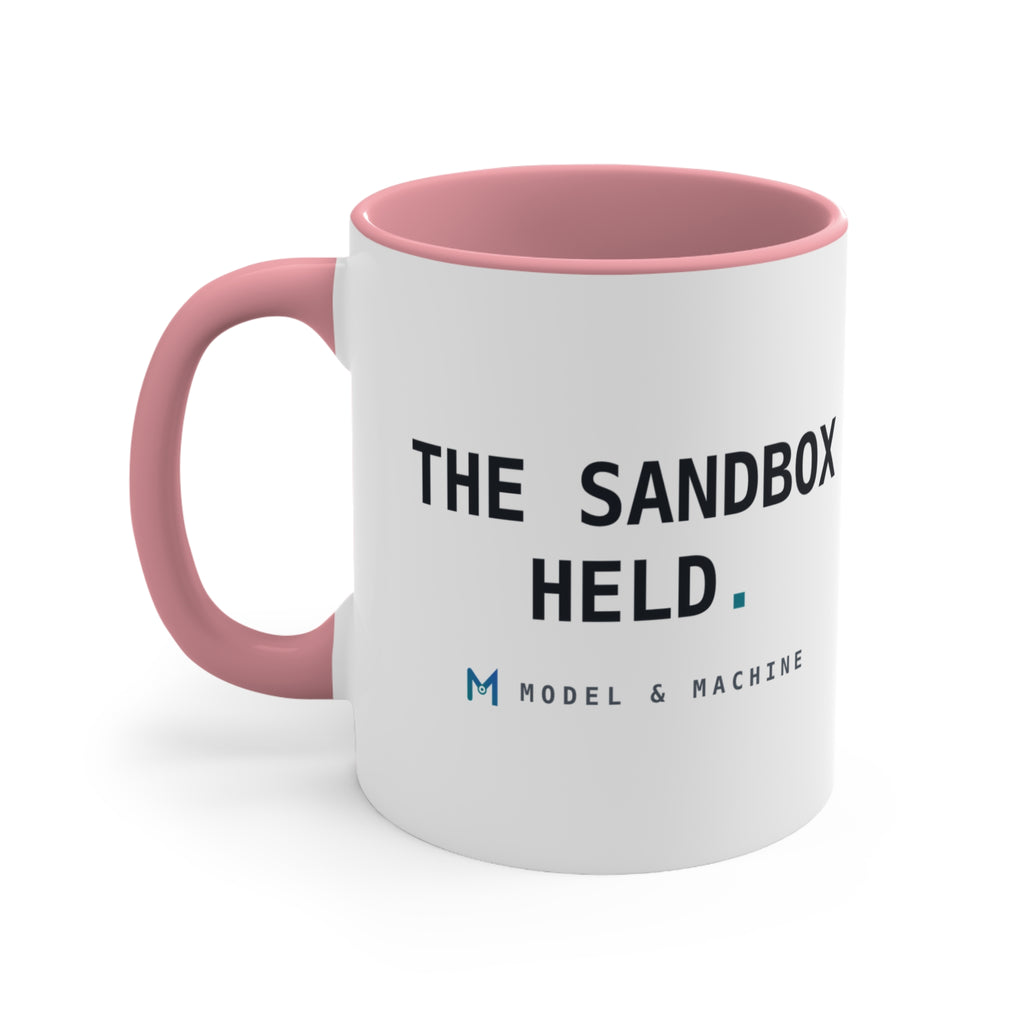 THE SANDBOX HELD. — Accent Mug