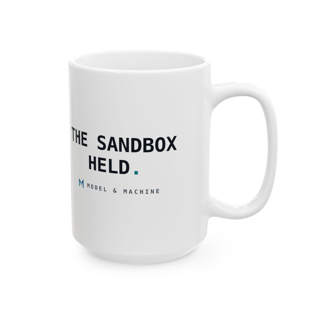 THE SANDBOX HELD. — White Mug