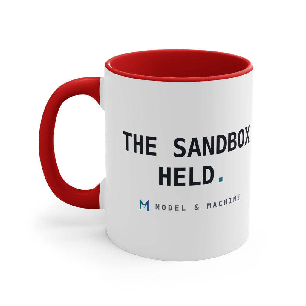 THE SANDBOX HELD. — Accent Mug