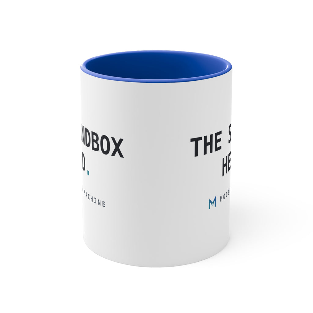 THE SANDBOX HELD. — Accent Mug