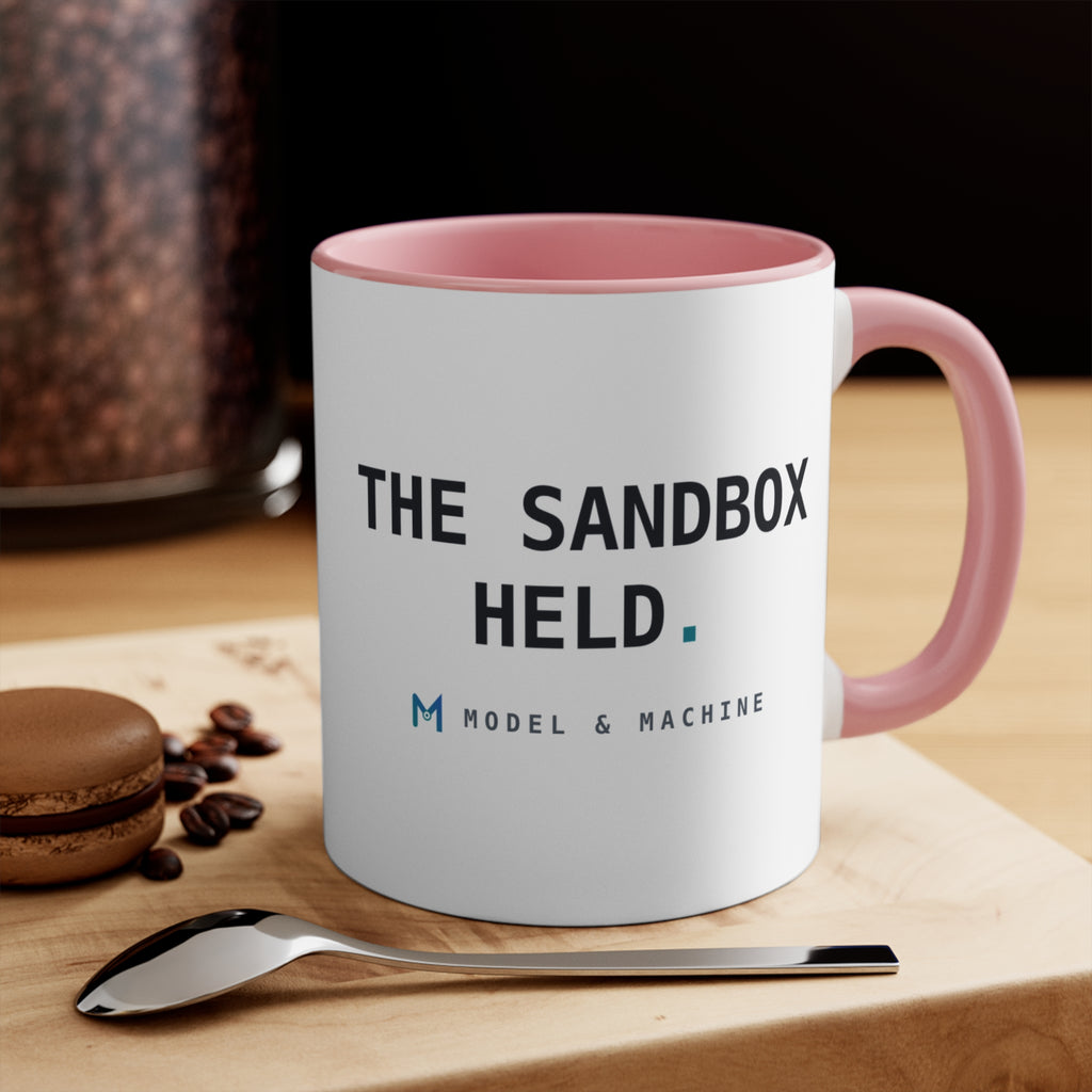 THE SANDBOX HELD. — Accent Mug