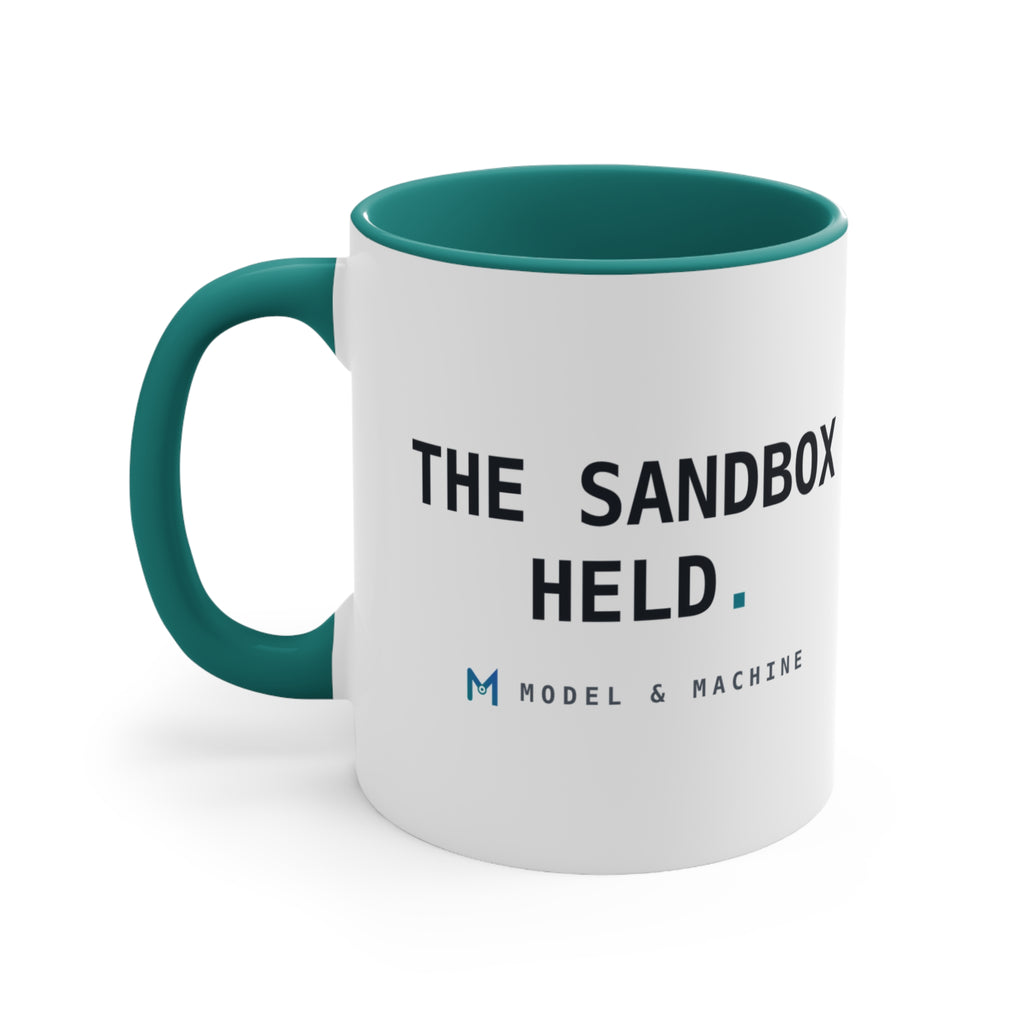 THE SANDBOX HELD. — Accent Mug