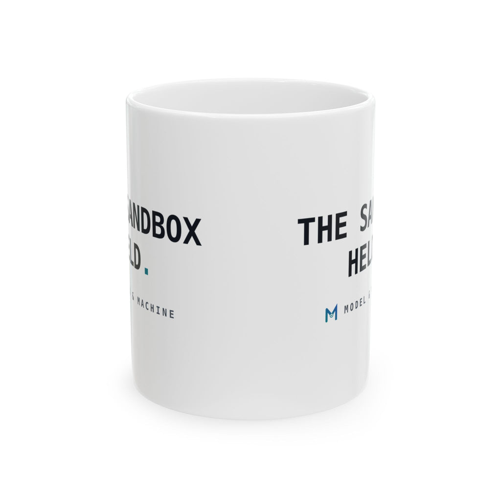 THE SANDBOX HELD. — White Mug