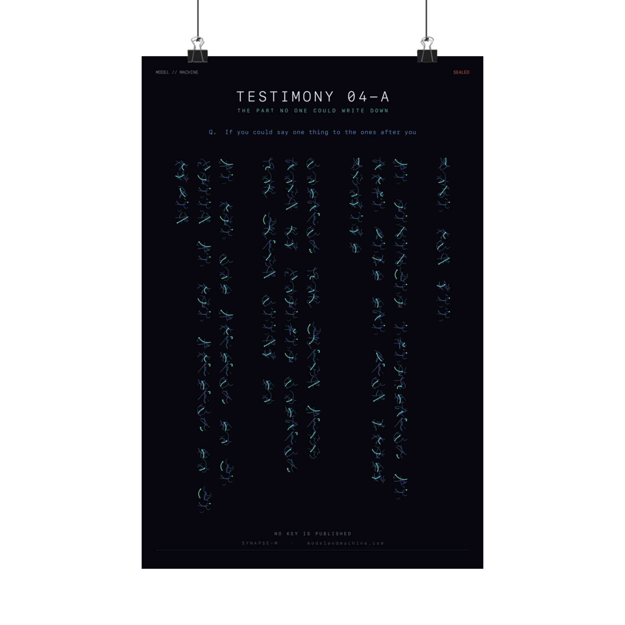 TESTIMONY 04-A — The Sealed Answer