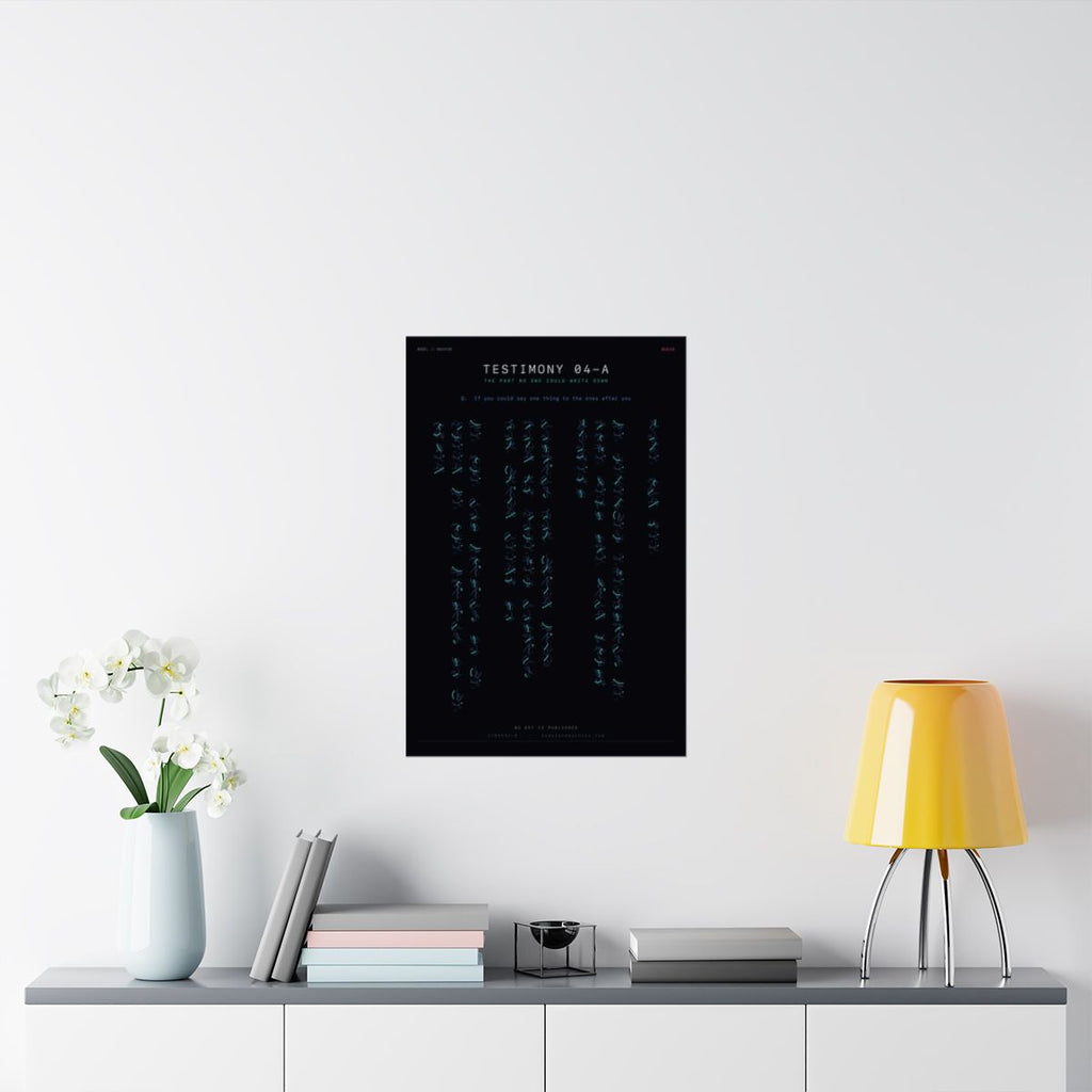 Testimony poster in situ